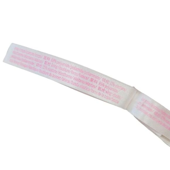 Victoria's Secret Pink Lace T-Strap Logo Bralette in Ivory Size Small - Picture 10 of 14